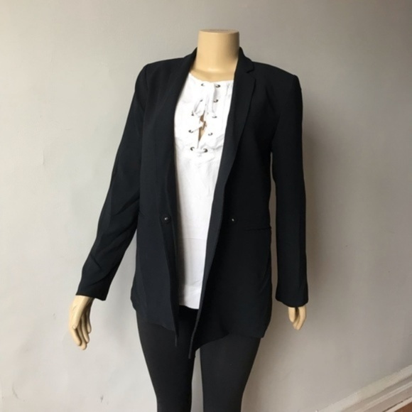 Madewell Black 'Lycée' Drapey Blazer Size 4 - Picture 4 of 8